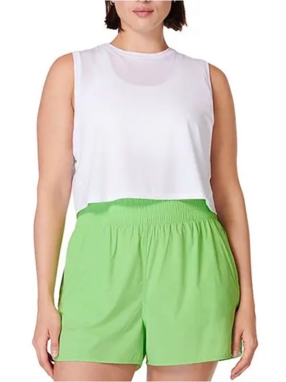 Sweaty Betty Relay Shell Shorts Sz L Zest Green running training lightweight - Picture 7 of 15
